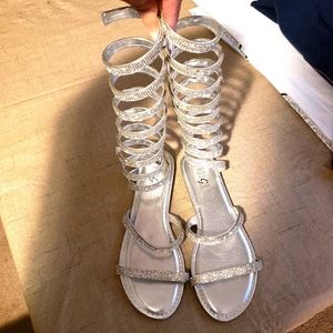 SILVER BLING WRAP SANDLES